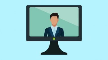 TV ile uygulamalar menüsü ve işadamı animasyonlar ayarla.