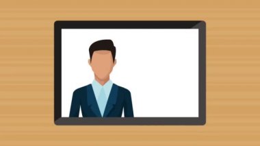 Tablet ile uygulamalar ve iş adamı ayarla Menü animasyonları