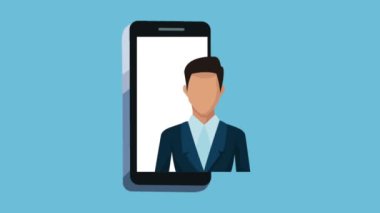 işadamı Smartphone animasyon kullanma