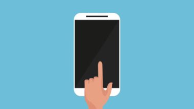Kullanıcı smartphone ile gears ayarları animasyon el