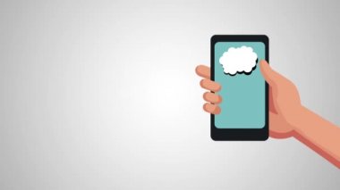 Menü uygulamaları animasyon ile Smartphone kullanarak ele