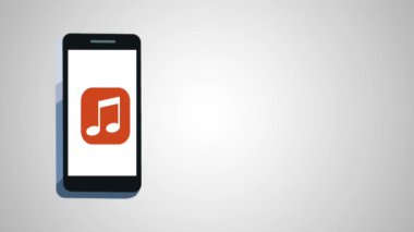 müzik uygulama animasyon ile Smartphone