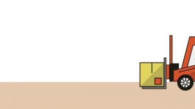 kutusu teslim hizmeti animasyon ile forklift