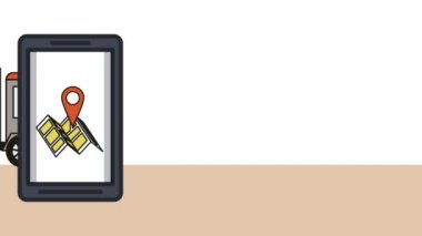 harita teslimat hizmeti animasyon ile Smartphone