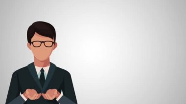 para çantası avatar animasyon ile işadamı