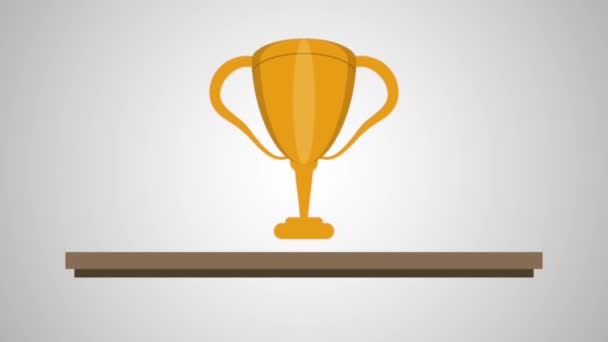 Championship с трофейной теннисной анимацией — стоковое видео