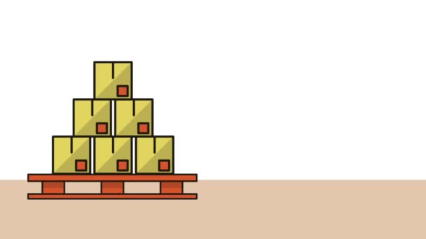 rangement avec boîtes service de livraison animation 