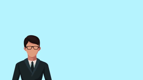 Geschäftsmann mit Bitcoin-E-Commerce-Animation — Stockvideo