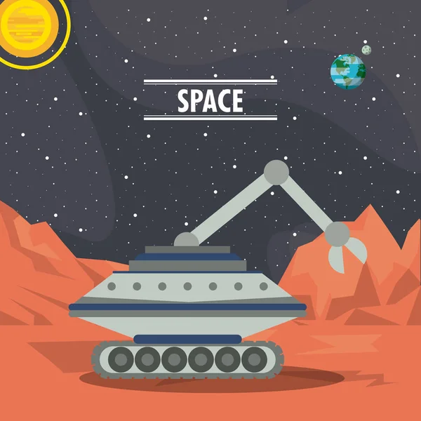 Marte avventura spaziale — Vettoriale Stock