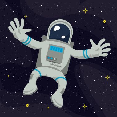 Alanı üzerinde uçan astronot