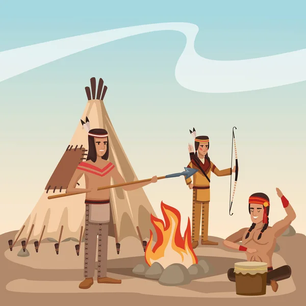 American indian tribe — Stock Vector