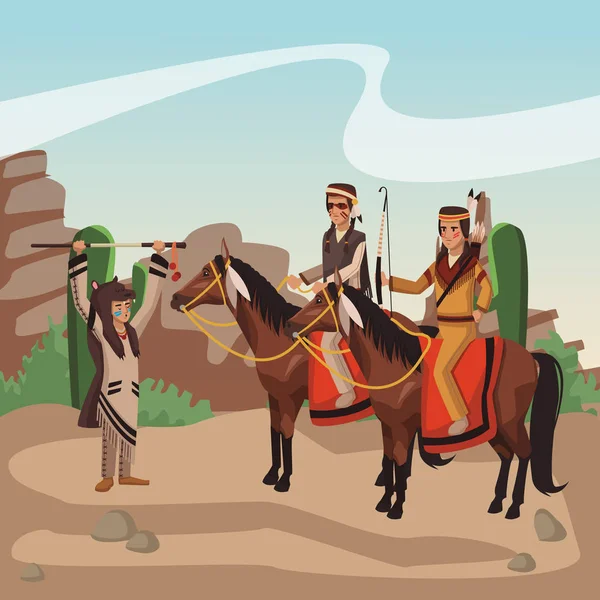 Αμερικανική ινδική φυλή — Διανυσματικό Αρχείο