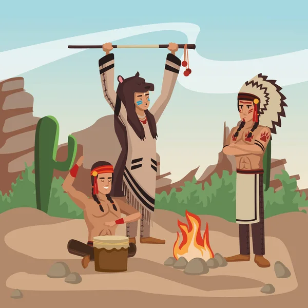 Indiaanse stam — Stockvector