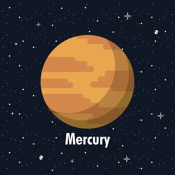 Planeta Merkur Mléčné dráhy planety Mléčné dráhy — Stockový vektor