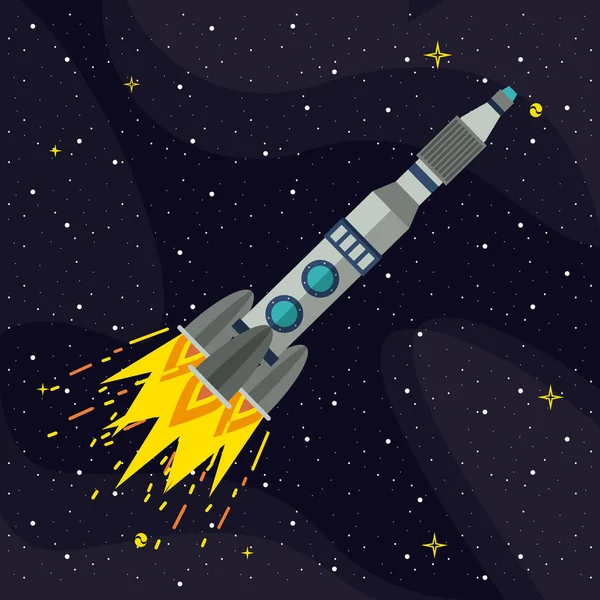 Rymdskepp raket flygande — Stock vektor