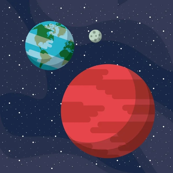 De planeet Mars van Melkweg — Stockvector