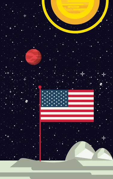 USA flagga spikade — Stock vektor