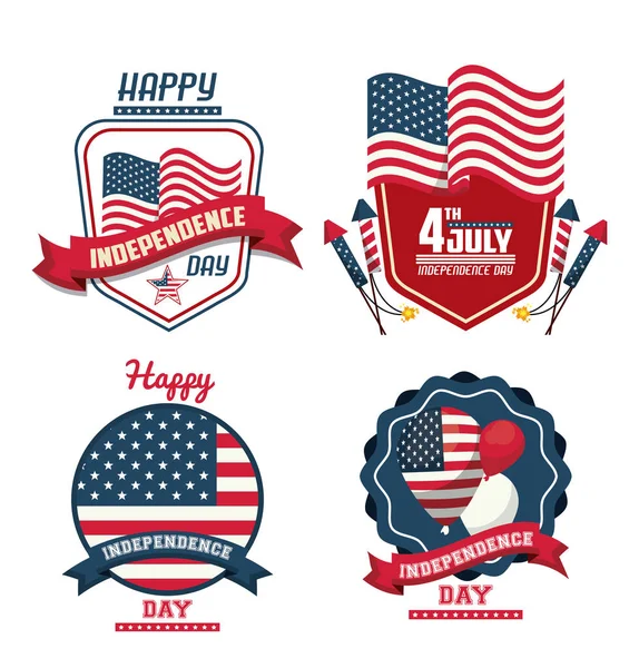 USA cartes de jour de l'indépendance — Image vectorielle