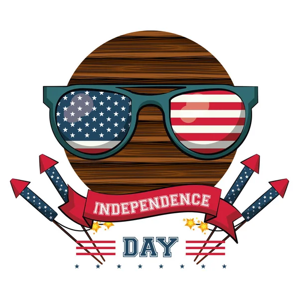 USA Carte du jour de l'indépendance — Image vectorielle