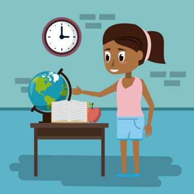 Okullu kız sınıfta.