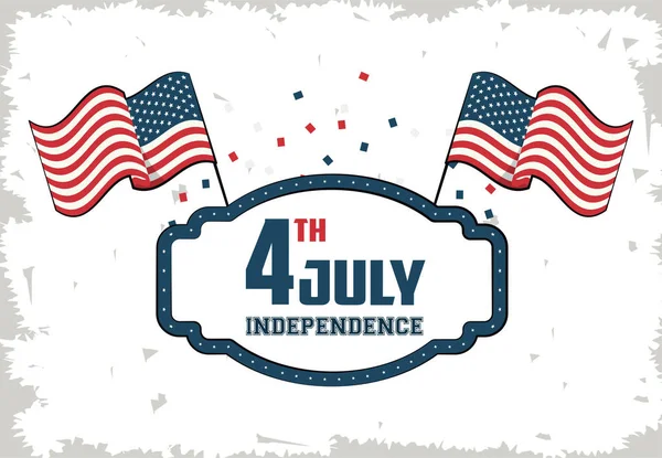 EE.UU. Tarjeta de día de la independencia — Vector de stock