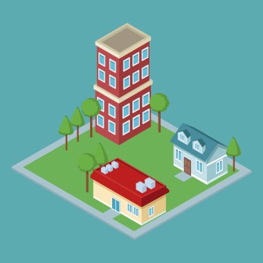 İzometrik konut binalar