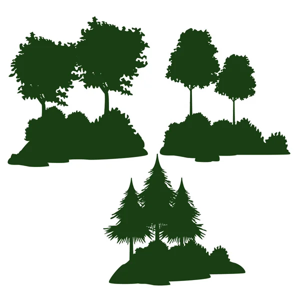 Bomen en struiken — Stockvector