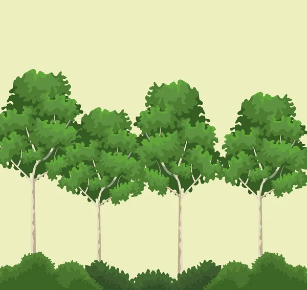 Arbres et buissons — Image vectorielle