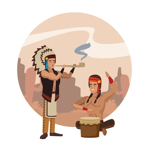 American indian ritual — Stock Vector