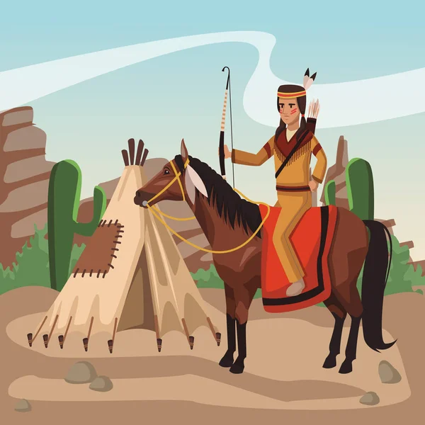 American indian plemienia wojowników — Wektor stockowy