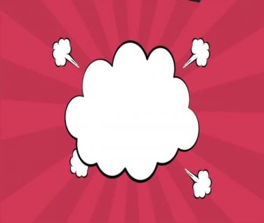 Pop art boş bulut Hd çözünürlüklü renkli arka plan üzerinde