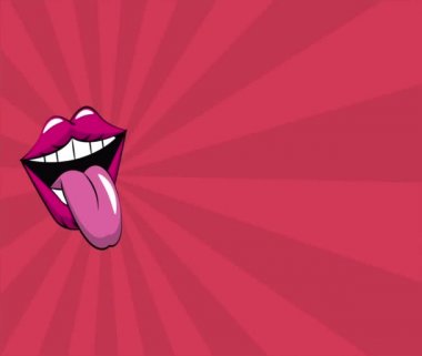 Ağız ve dondurma pop sanat Hd çözünürlüklü