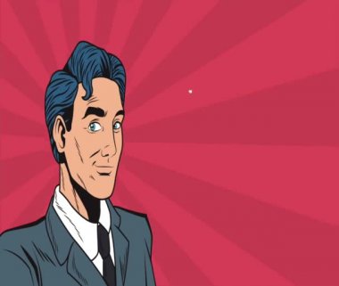 Pop art işadamı Hd animasyon