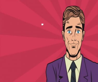 Pop art işadamı Hd animasyon