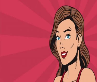 Pop art güzel kadın karikatür Hd animasyon