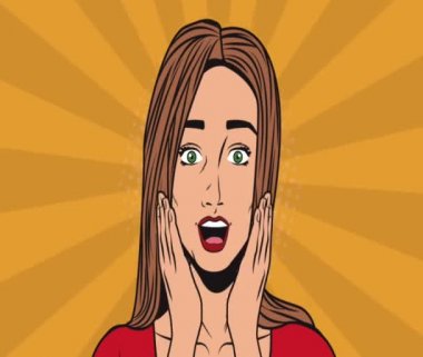 Pop art moda kadınların yüksek topuklu Hd animasyon