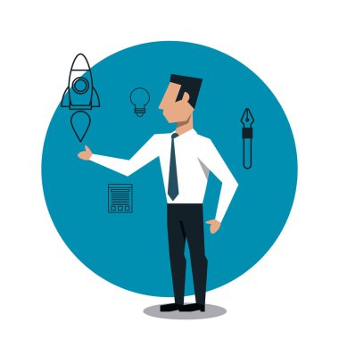 İşadamı araçları karikatür ile