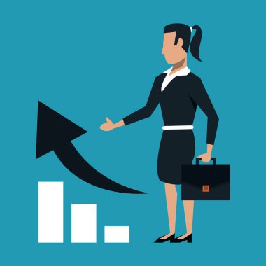 Çantası olan iş kadını.