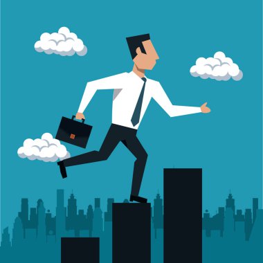 İstatistikleri üzerinde çalışan iş adamı