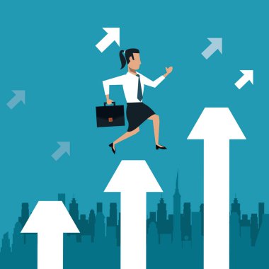 Oklar üzerinde çalışan iş kadını