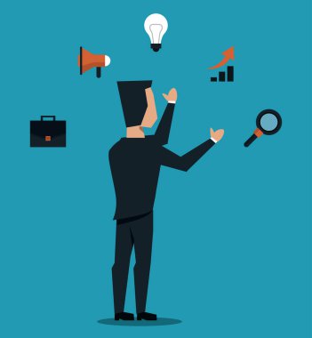 Araçları kullanarak iş adamı