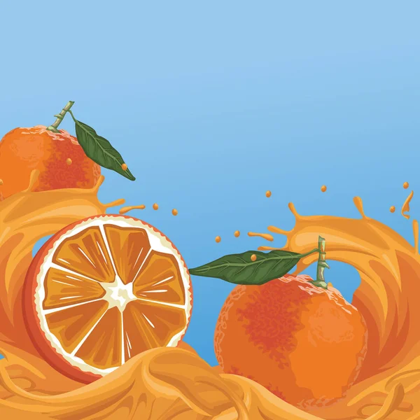 Orange juice splash — Stock Vector