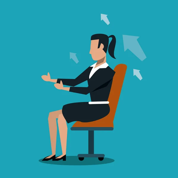 Femme d'affaires assise sur une chaise — Image vectorielle