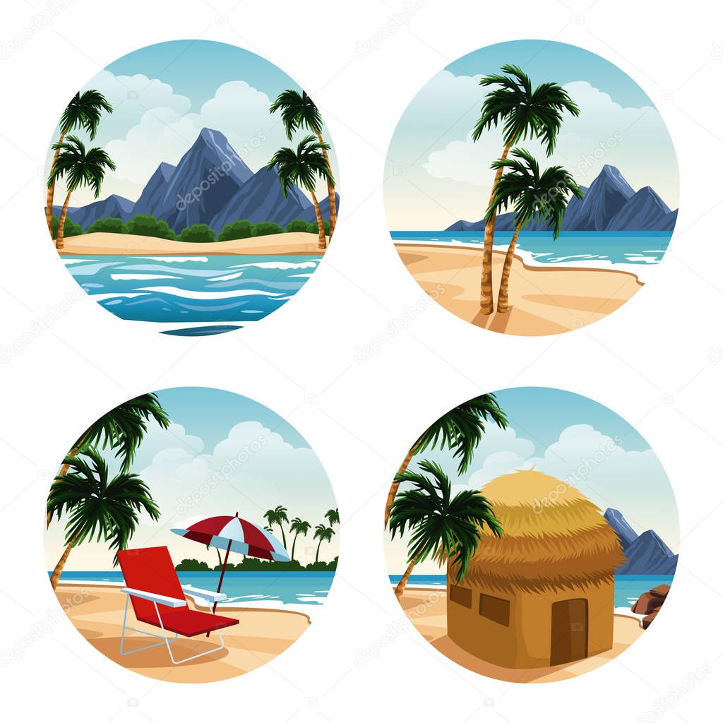 Isolated islands cartoon