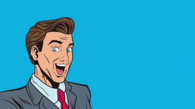 Pop art işadamı el barış simgesi Hd animasyon ile