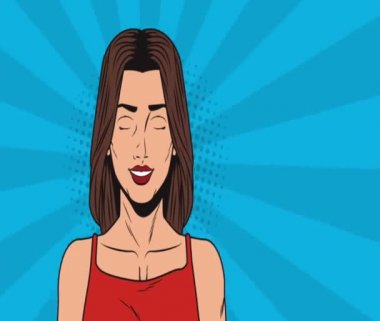 Pop art güzel kadın Hd animasyon