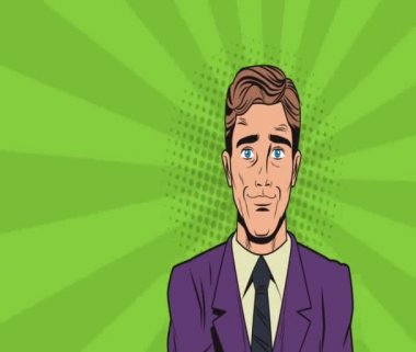 Pop art işadamı Hd animasyon