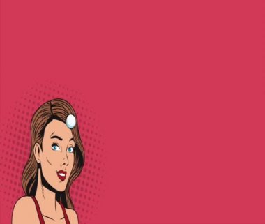 Pop art kadın thiking paten Hd animasyon