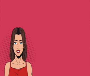 Pop art BEAUITFUL kadın hediye Hd animasyon düşünme