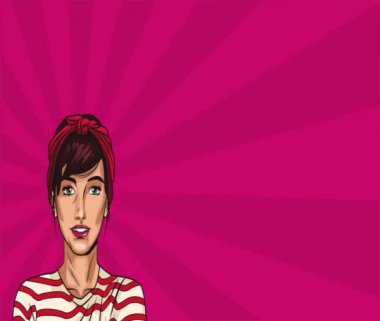 Pop art güzel kadın diye adam Hd animasyon